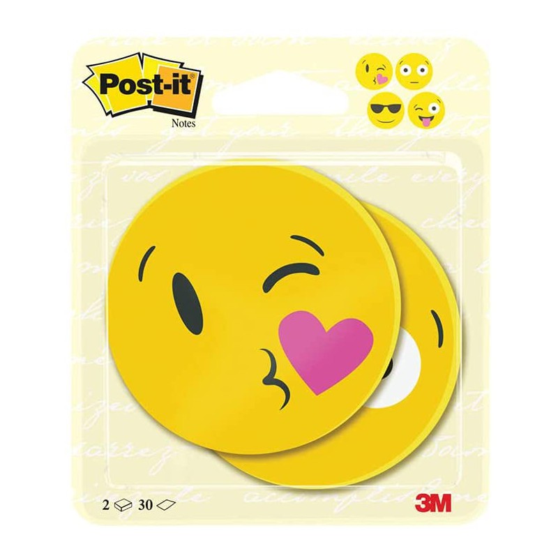 3M Post-it značkovací bločky "Emoji", žlutá s obrázkem, 70 x 70 mm, 2 x 30 listů