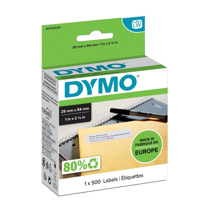 DYMO LW Standard permanentní adresní štítky 25x54 mm, 500 ks, S0722520