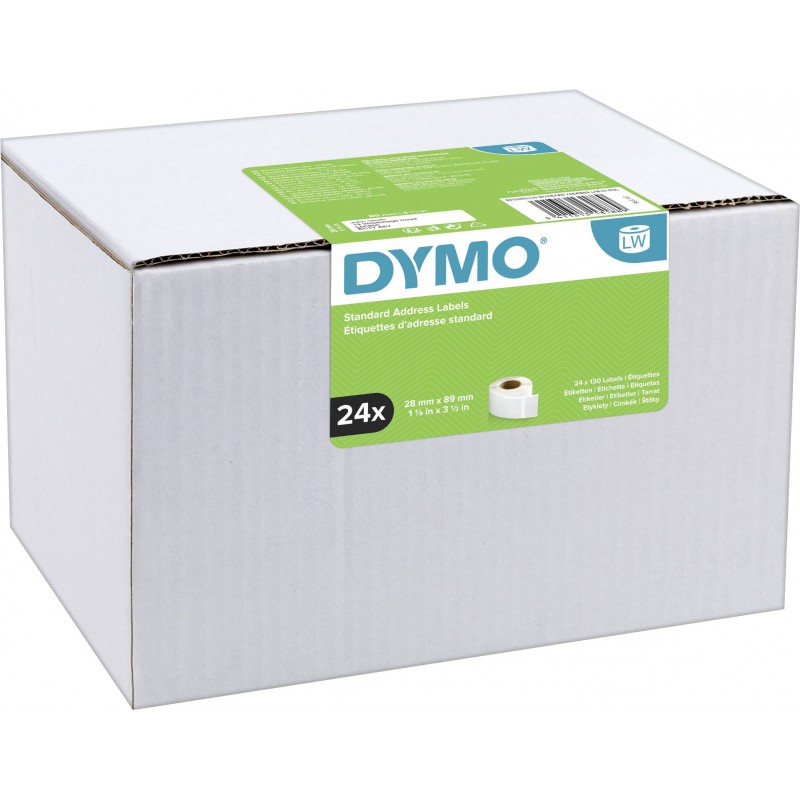 DYMO LW Standard permanentní adresní štítky 28x89 mm, 24x130 ks, Value Pack
