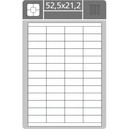 Samolepící etikety bílé SK LABEL Plus 52,5x21,2 mm, 100 archů, A4