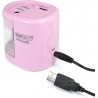 RAPESCO PS12-USB, Stolní elektrické ořezávátko růžové, 2 otvory, baterie/ USB