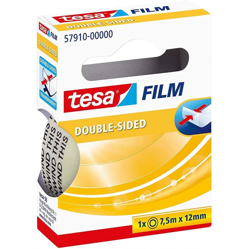 tesafilm 57910, oboustranná lepicí páska čirá 7,5m x 12 mm