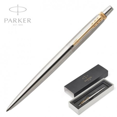 Parker Jotter Stainless Steel GT, kuličkové pero zlatý klip
