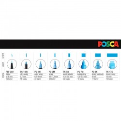 POSCA sada Akrylových popisovačů tenký hrot 1,3 mm, set 4 ks, UNI PC-3M