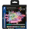 STAEDTLER Pigment Brush Pen, sada štětcových fixů, 12 pastelových barev