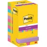 3M Post-it 654 samolepící bloček sticky, 76x76 mm, 12x90 lístků, mix barev, silně lepící
