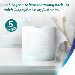 ZEWA Just 1, Toaletní papír Premium, 5 vrstvý, bílý, balení 6 rolí