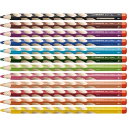 Stabilo EASY colors 12 R, silné pastelky pro praváky s ořezávátkem