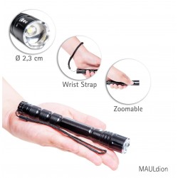 Svítilna LED flashlight MAUL Dion, délka 17 cm, černá