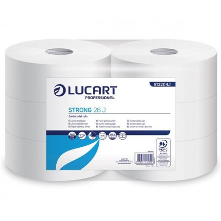 Toaletní papír Jumbo "Strong", bílý, průměr 26 cm, 2 vrstvý, LUCART