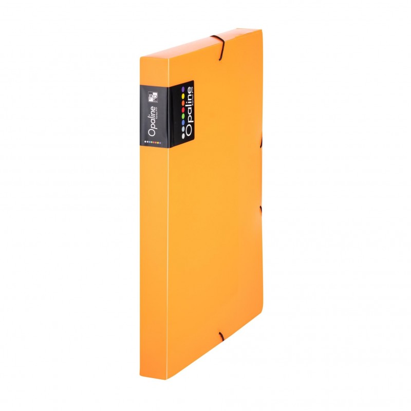 Box na spisy A4 OPALINE s gumičkou, hřbet 3 cm, oranžový