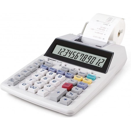 Kalkulačka SHARP EL 1750V, stolní kalkulátor s tiskem 12-ti místný displej